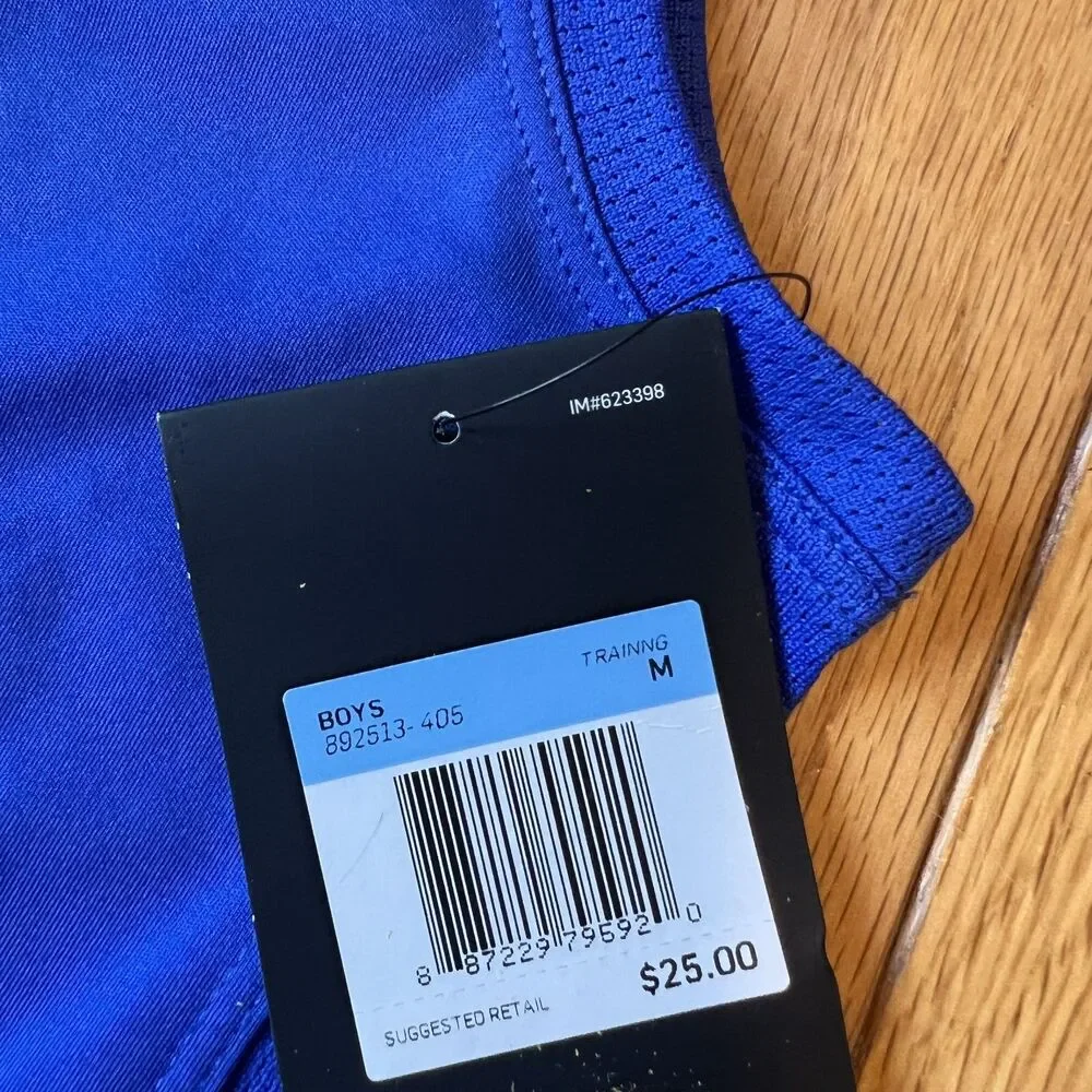 Nike Boy's Blue Sleeveless Tank Top-Size M
